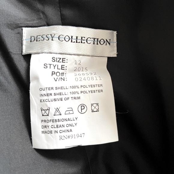 Dessy Collection Black Dress SZ 12 - Picture 6 of 6